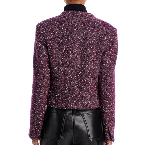 NWT rag & bone Valerie Wool Tweed Blazer Burgundy - Picture 4 of 9